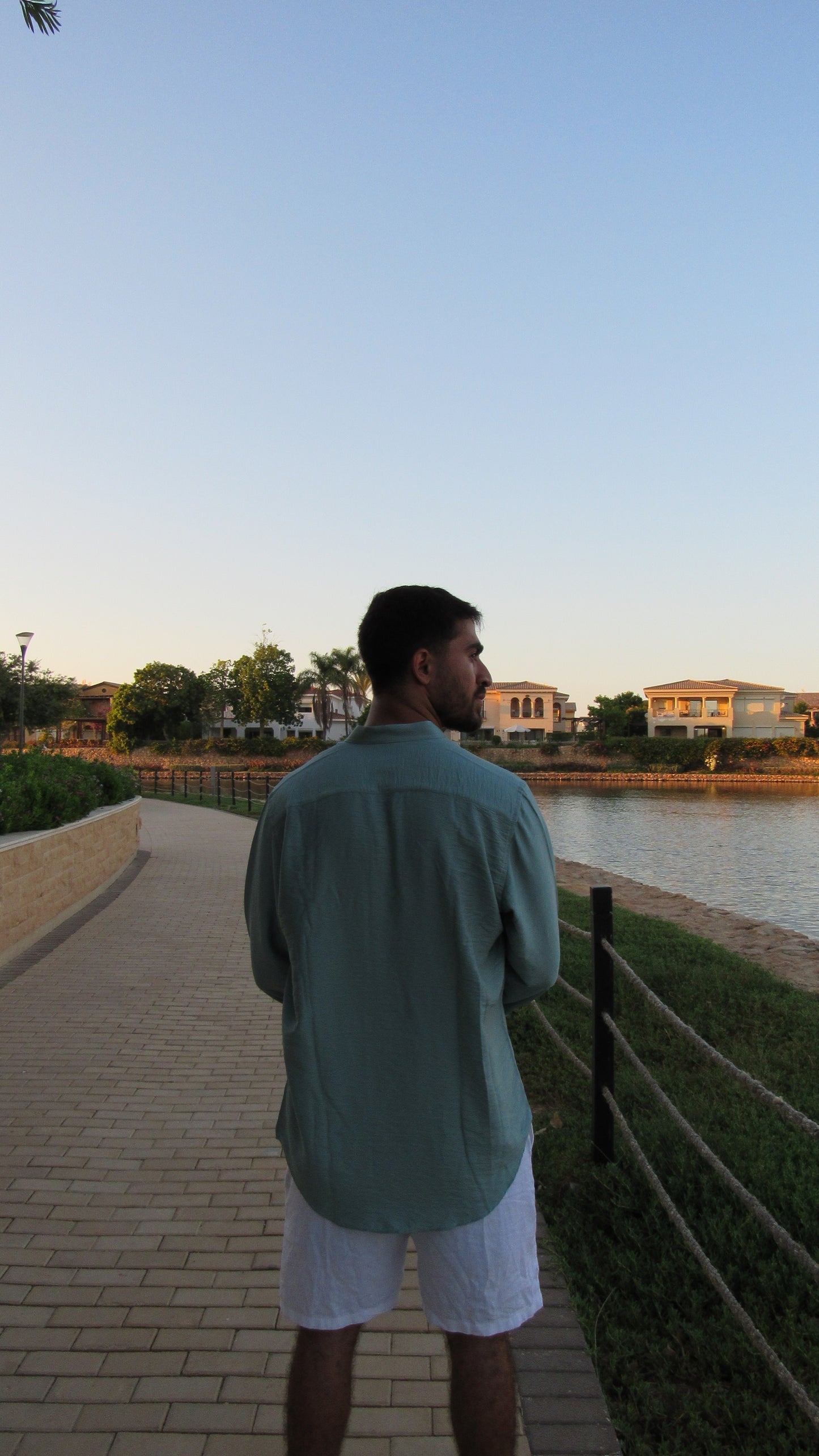 Linen Shirt In Mint Green