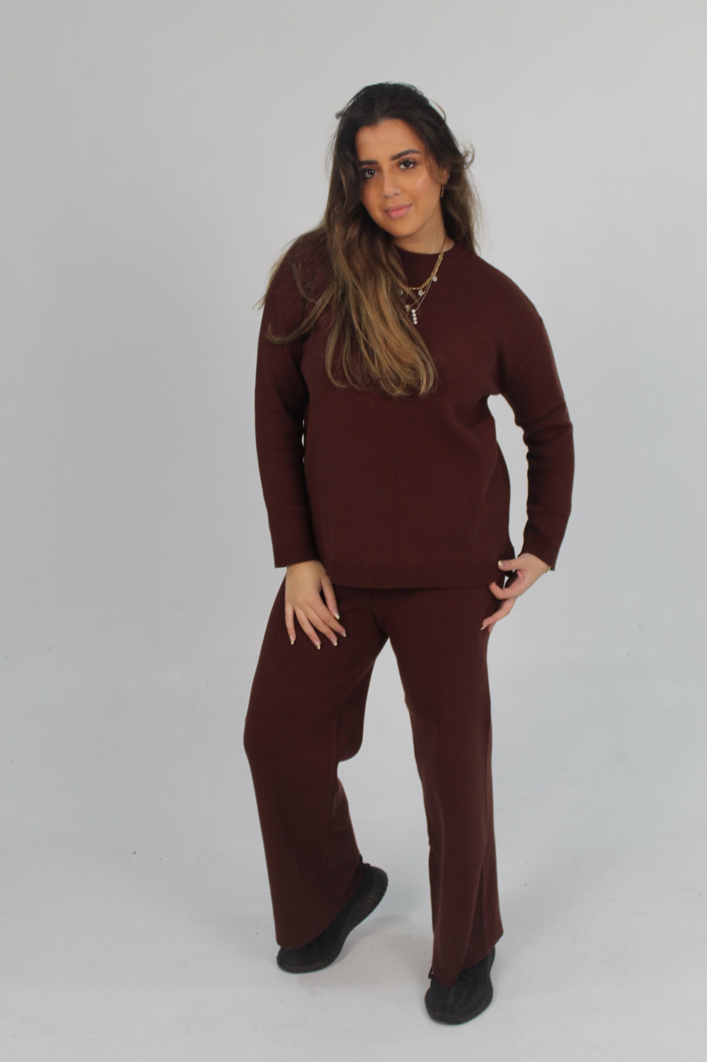 Knitted Set In Brown