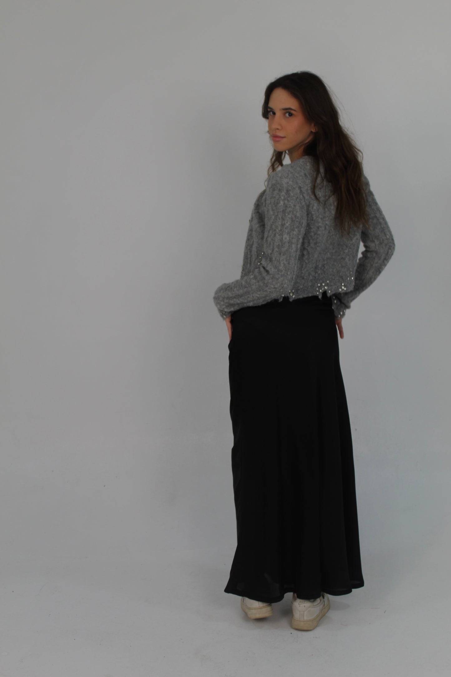 Satin Skirt In Black