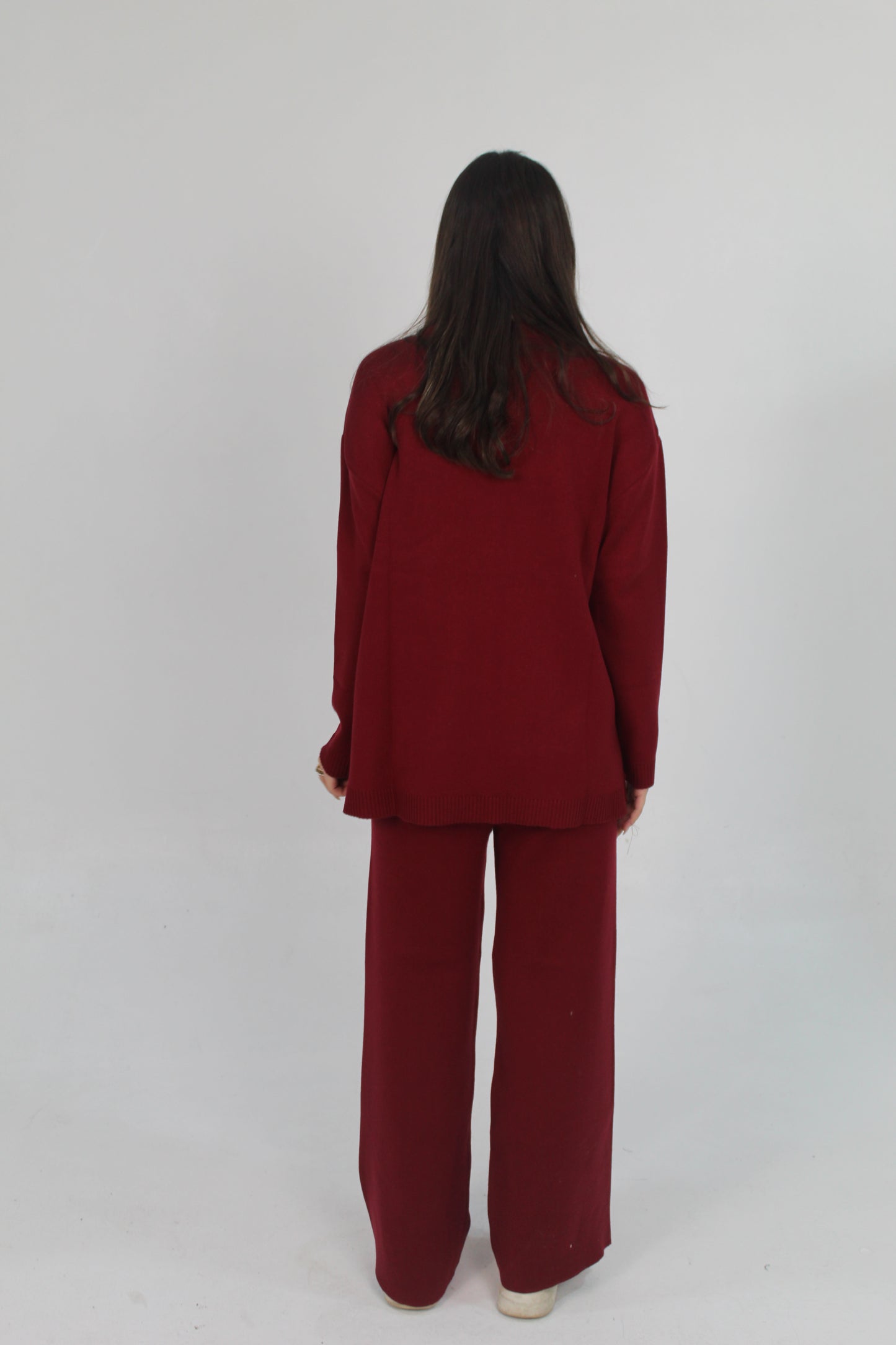 Knitted Set In Burgundy