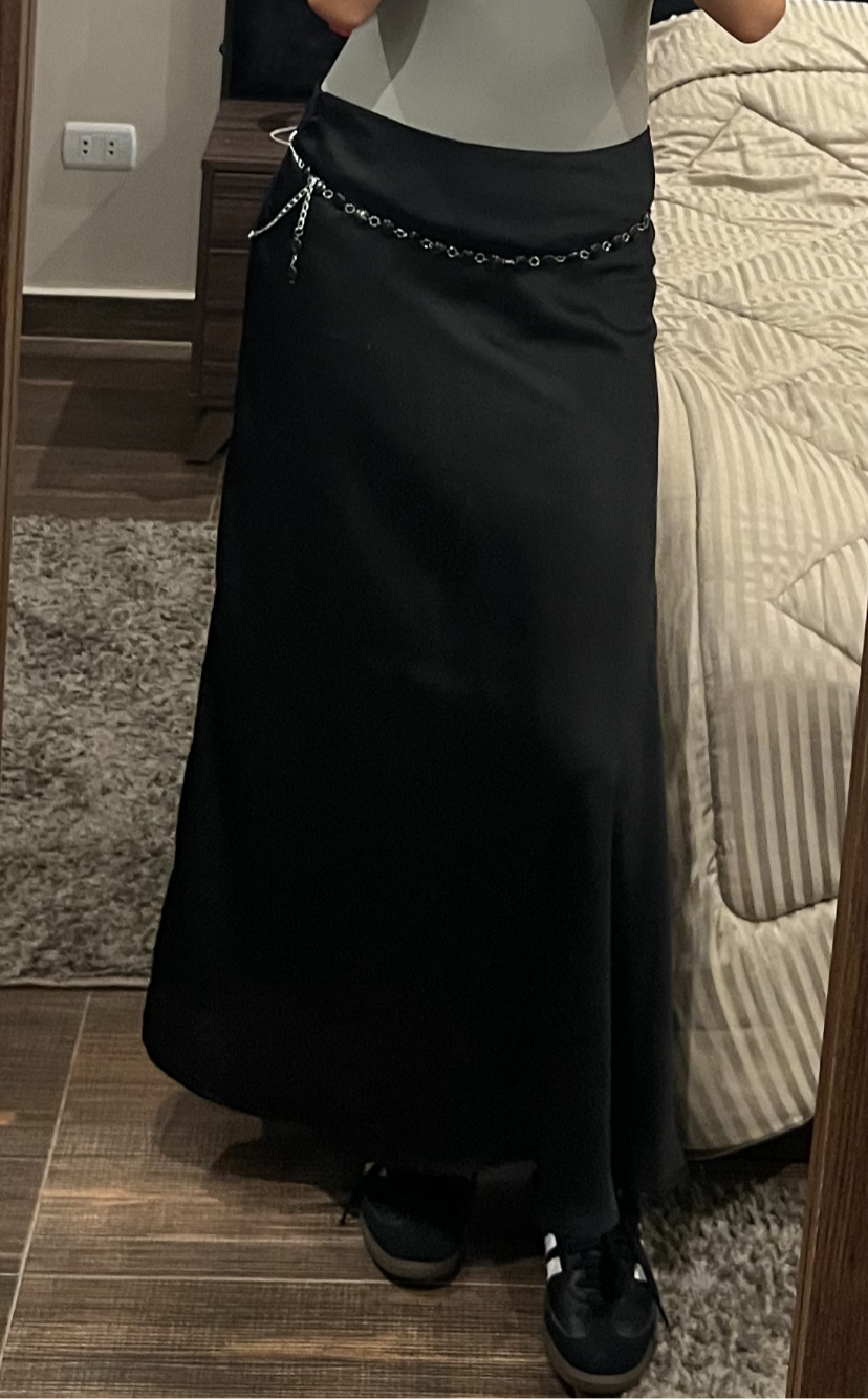 Satin Skirt In Black