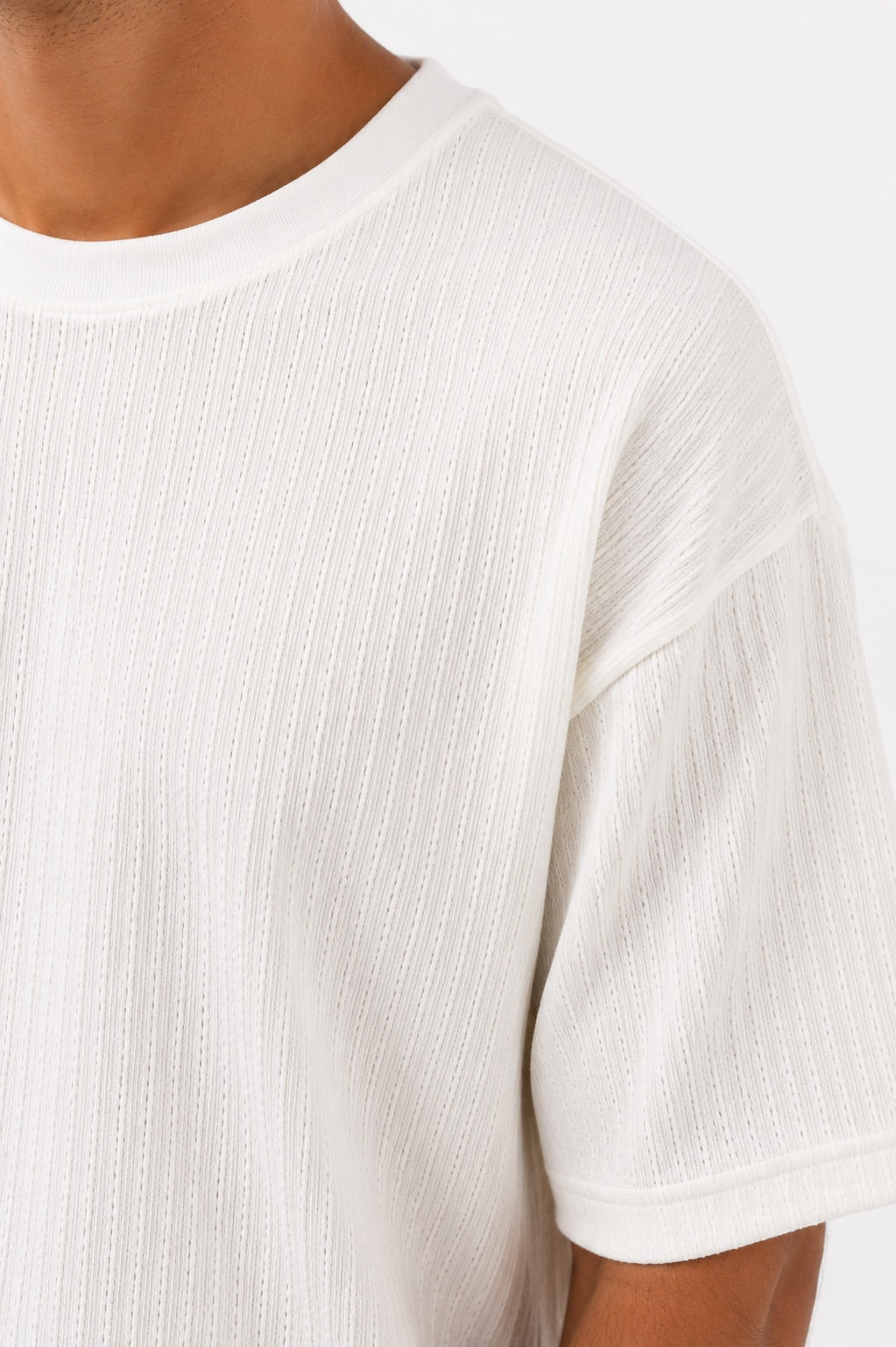Textured White T-Shirt