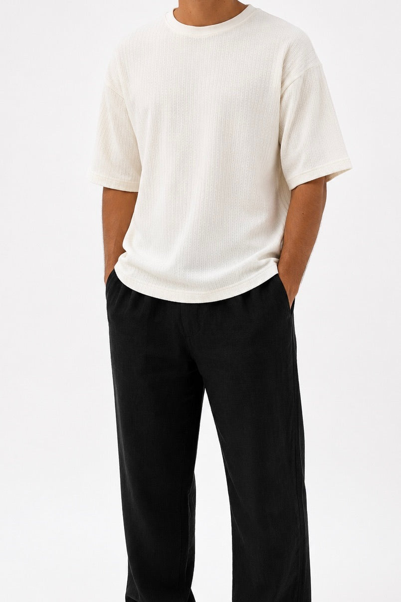 Textured White T-Shirt