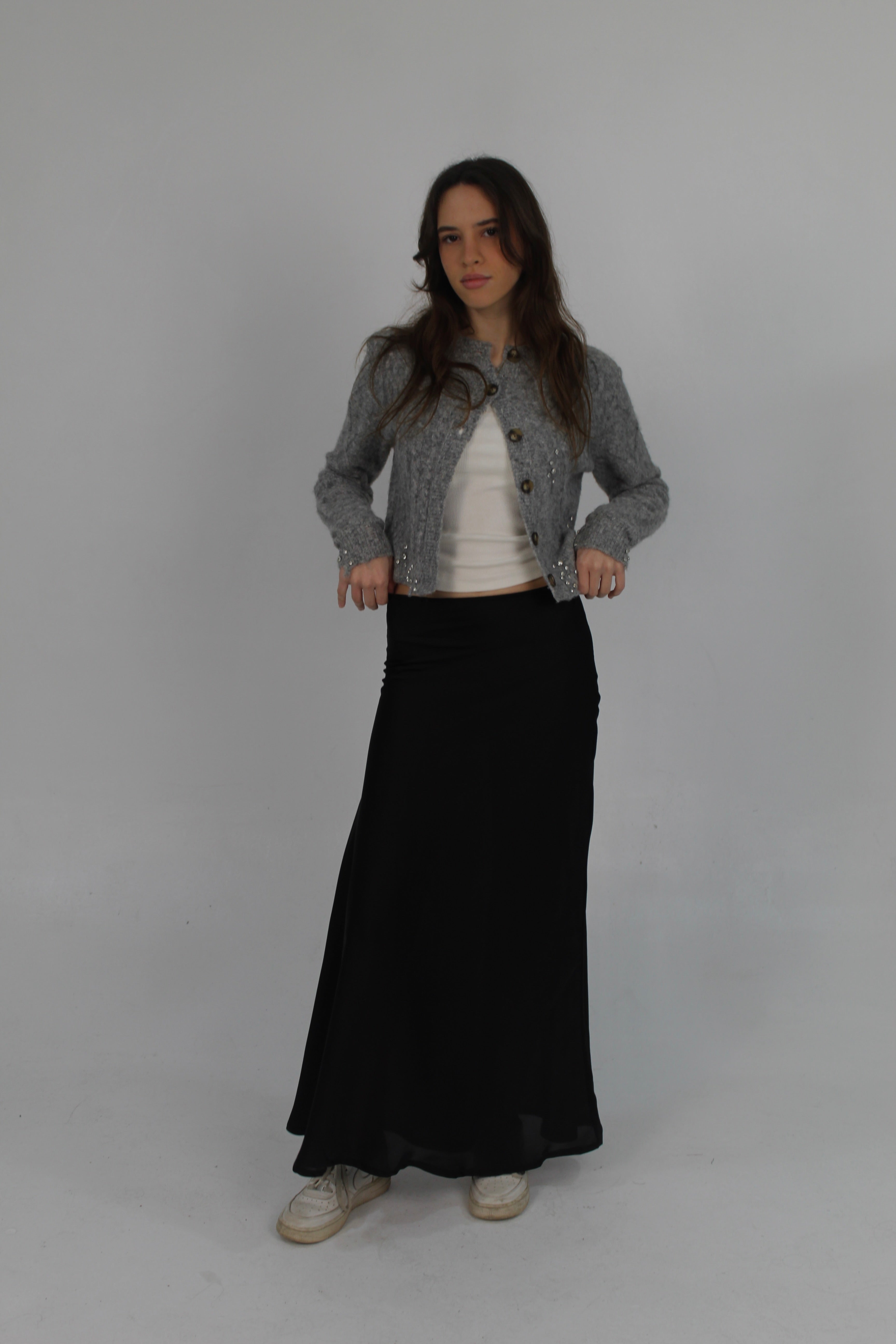 Satin Skirt In Black