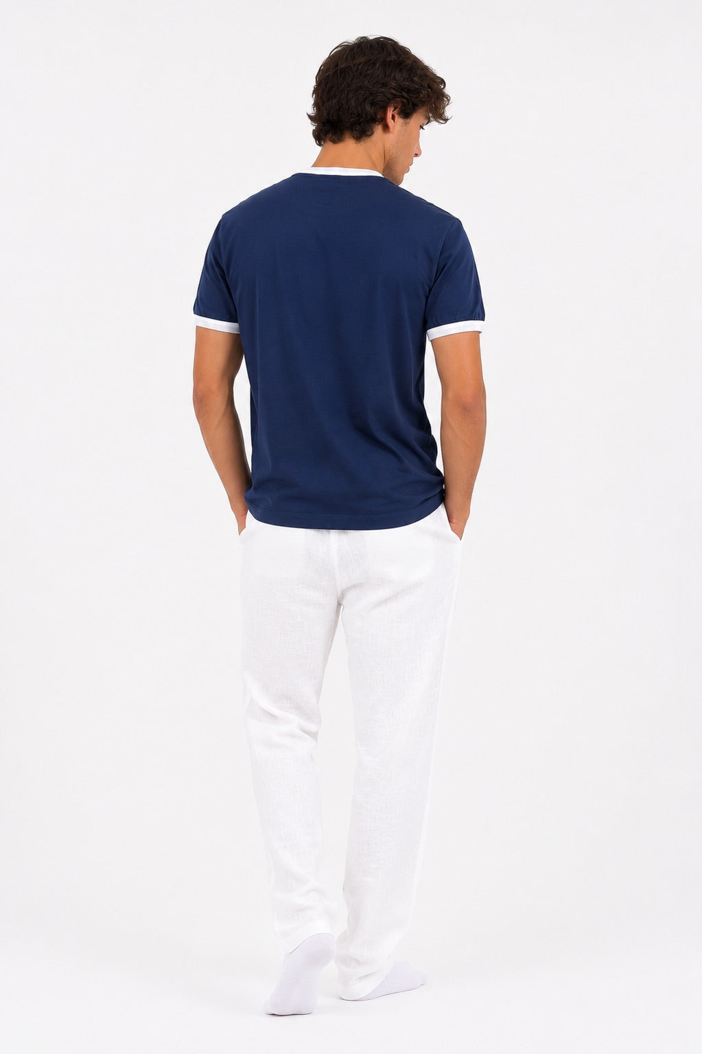 Basic Contrast Rib T-Shirt