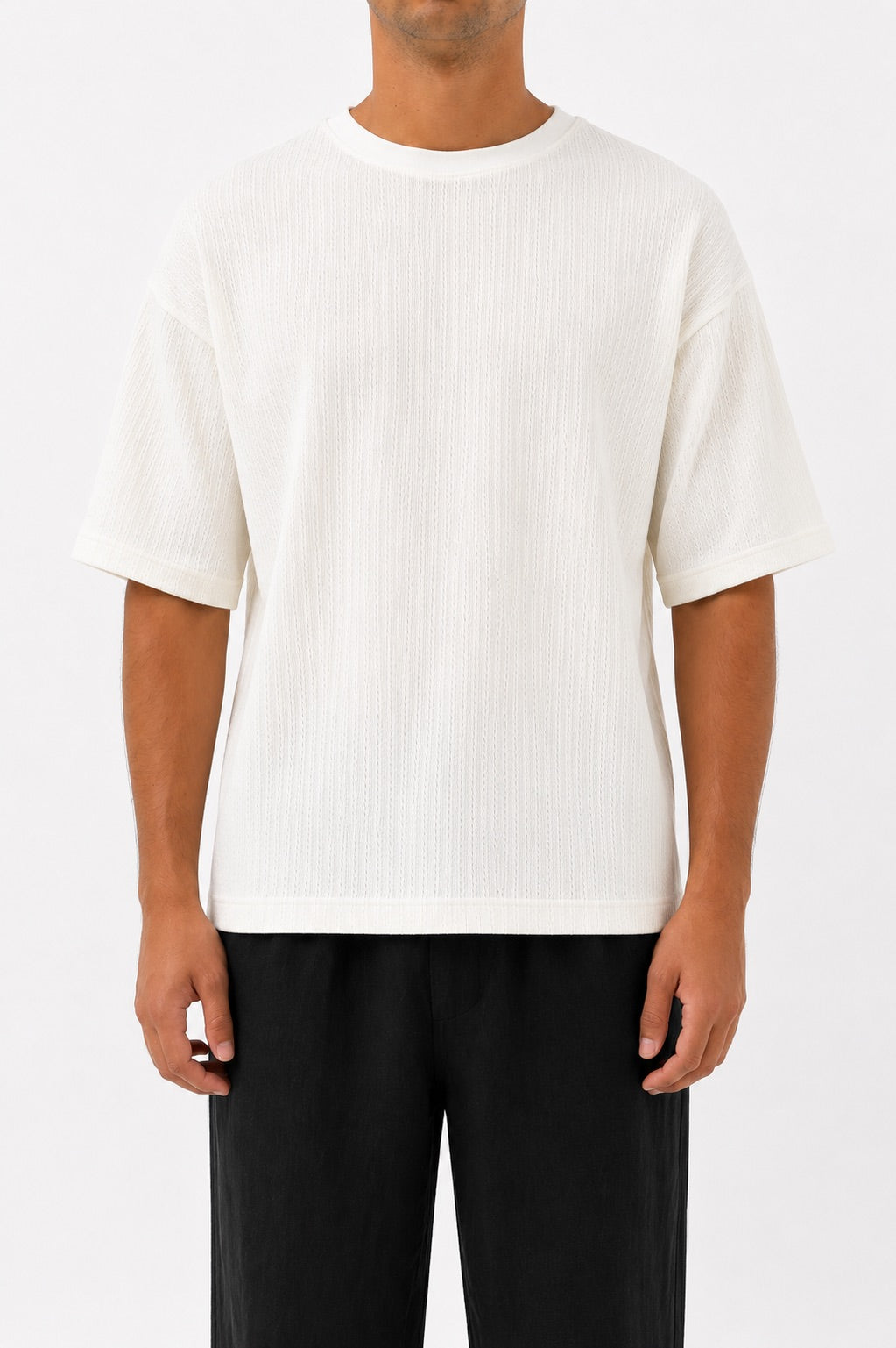 Textured White T-Shirt