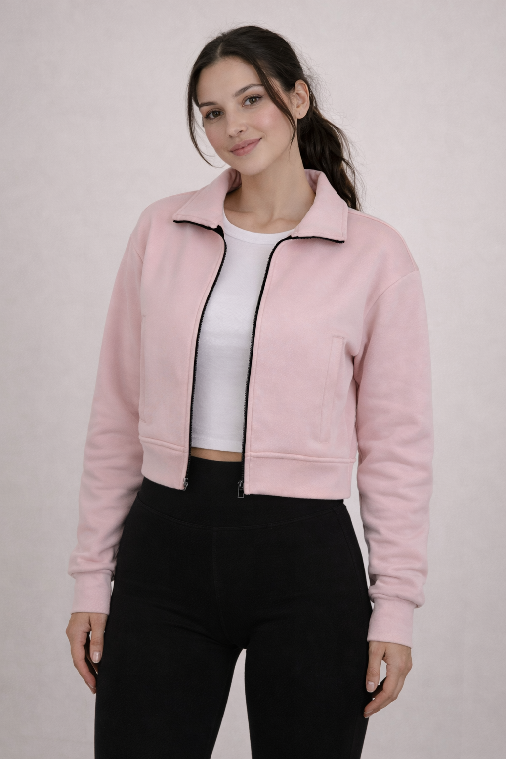 Cropped Zip-Up Jacket