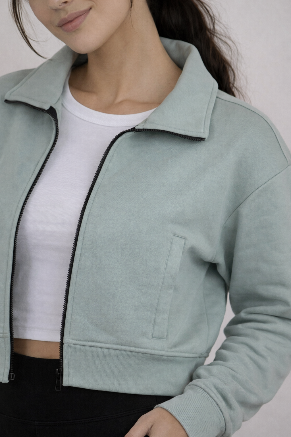 Cropped Zip-Up Jacket
