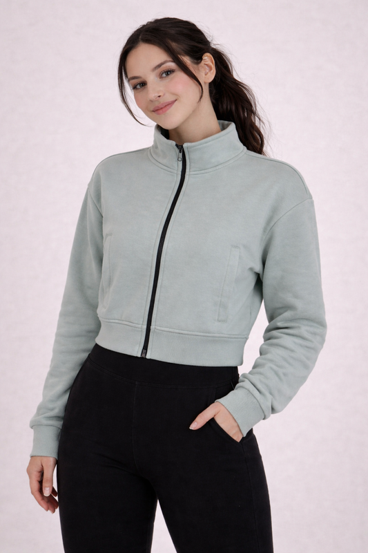 Cropped Zip-Up Jacket