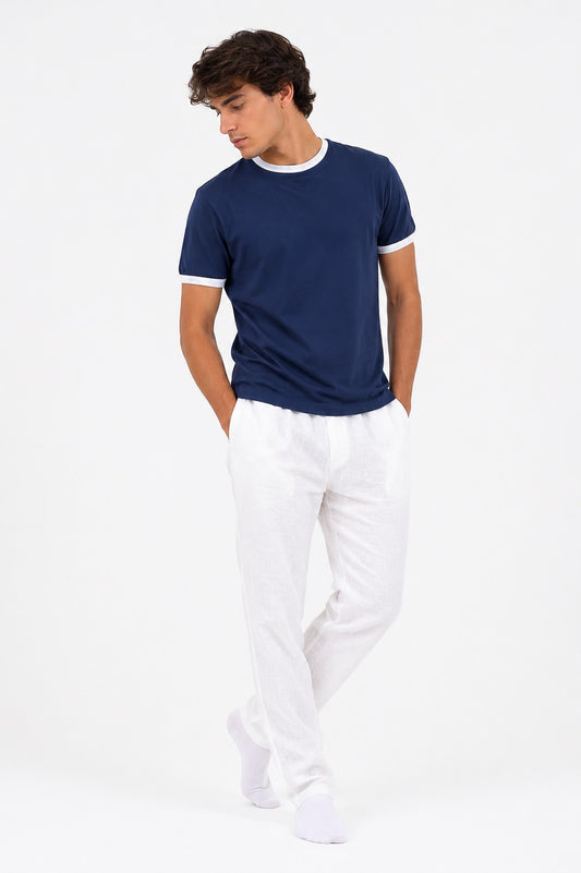 Basic Contrast Rib T-Shirt