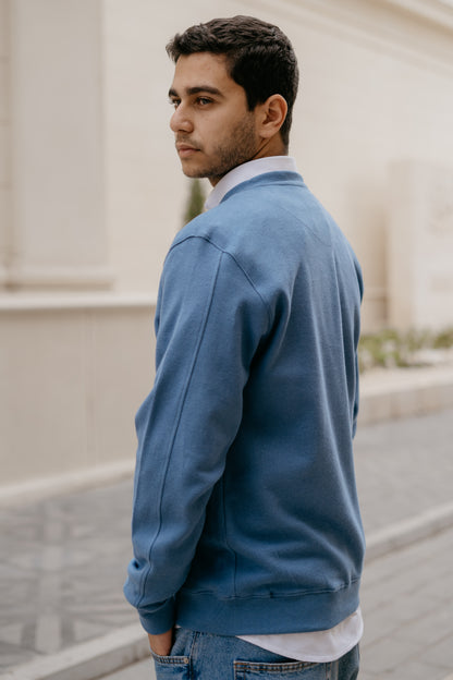 V-Neck Blue Sweater