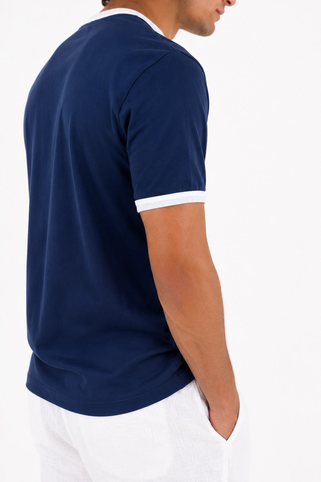 Basic Contrast Rib T-Shirt
