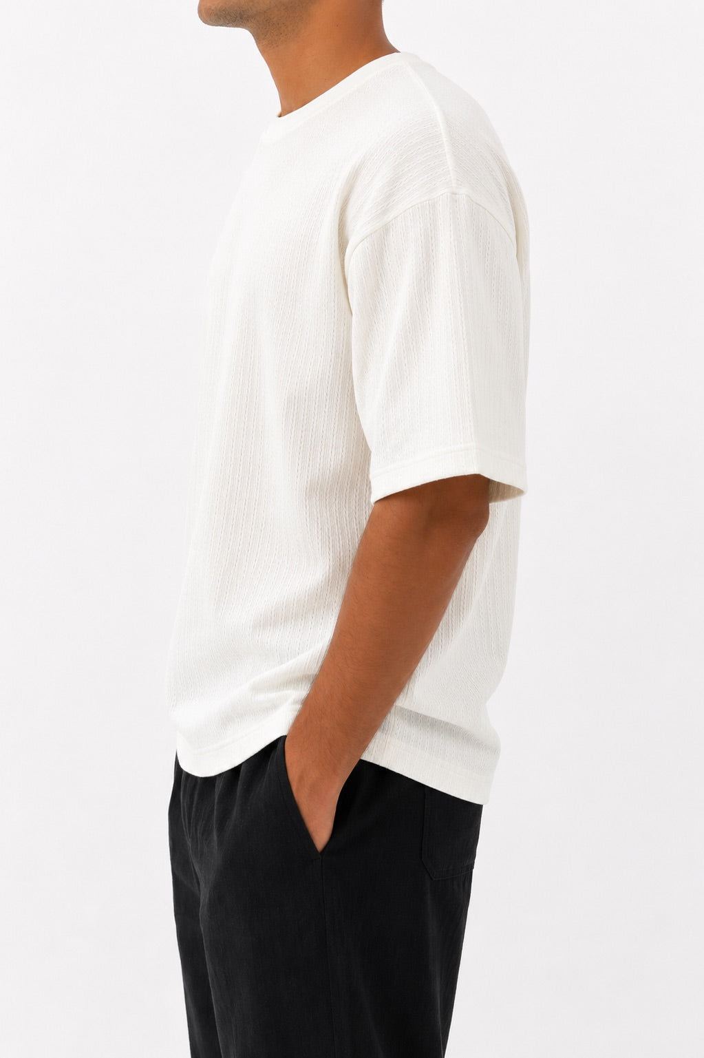 Textured White T-Shirt