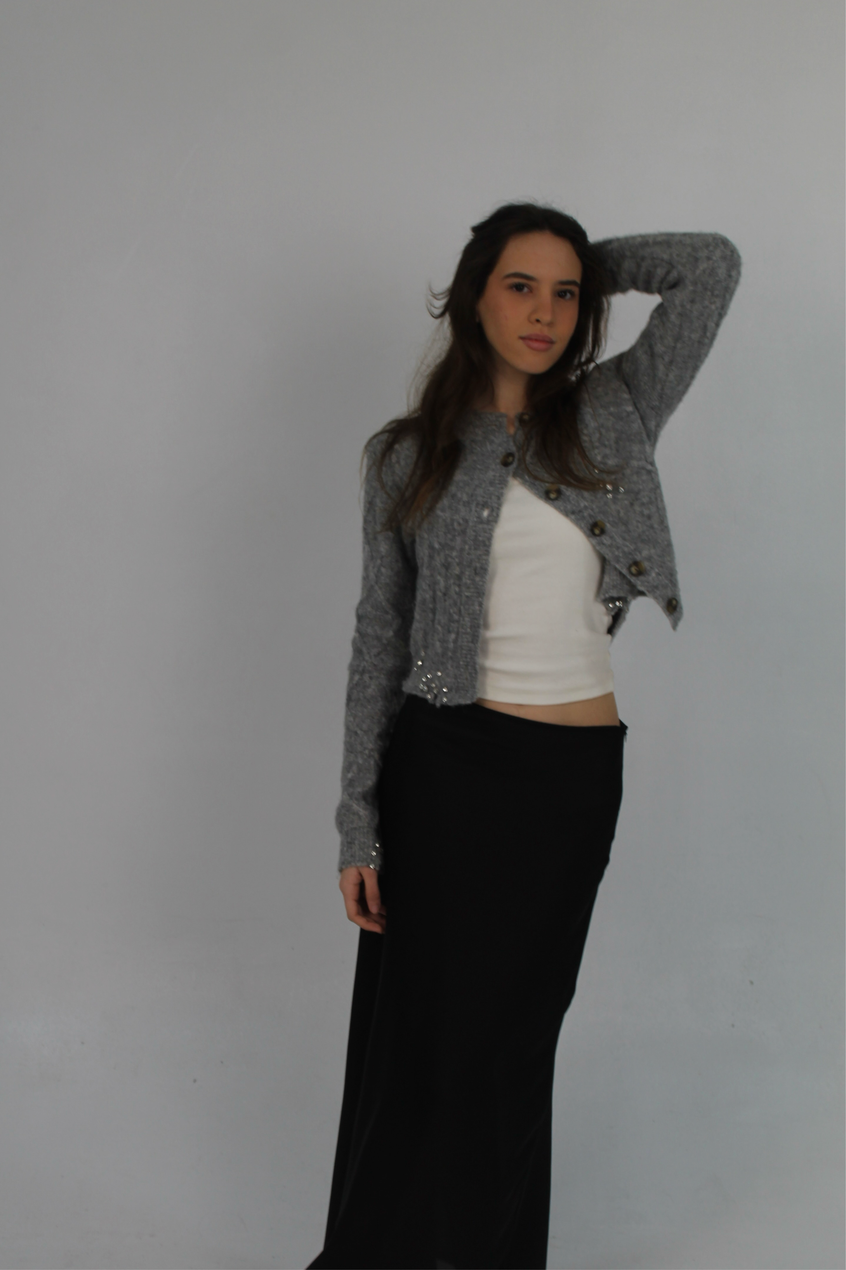 Satin Skirt In Black