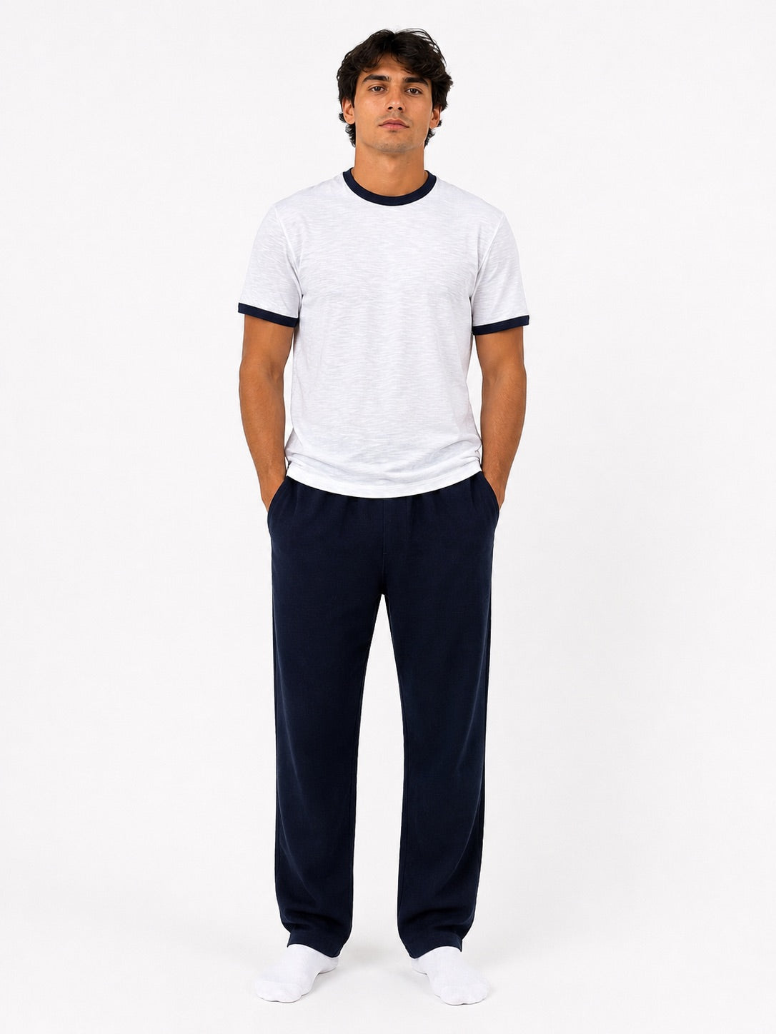 Basic Contrast Rib T-Shirt