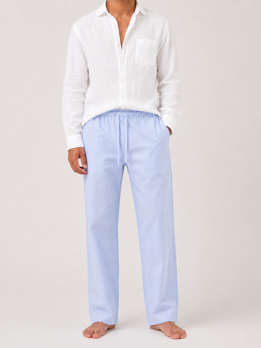 Blue Striped Pants