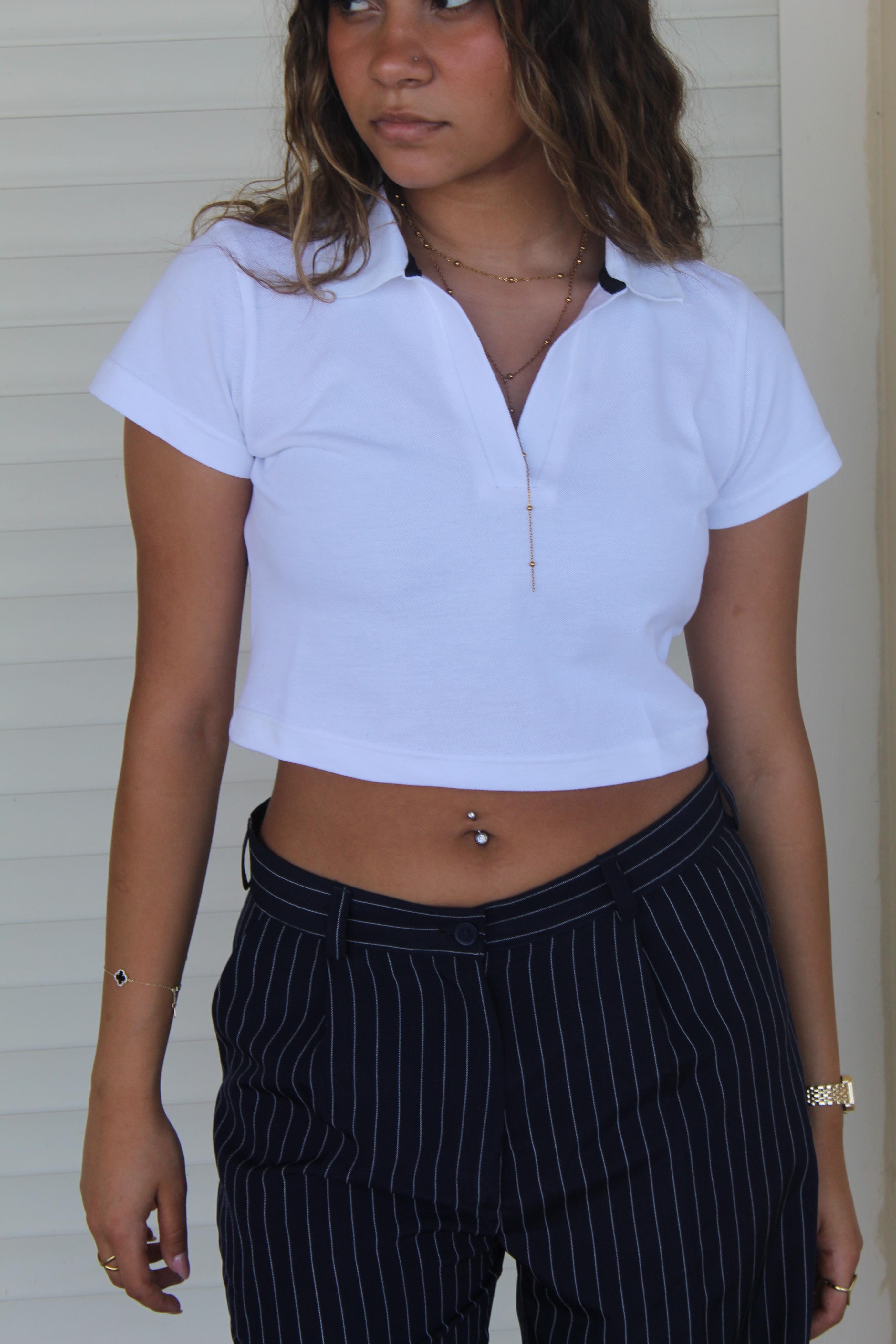 Cropped Polo Shirt