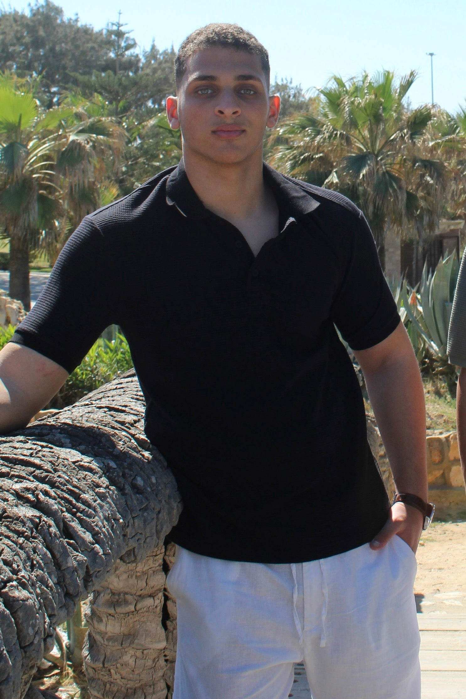 Textured Jacquard Polo T-shirt