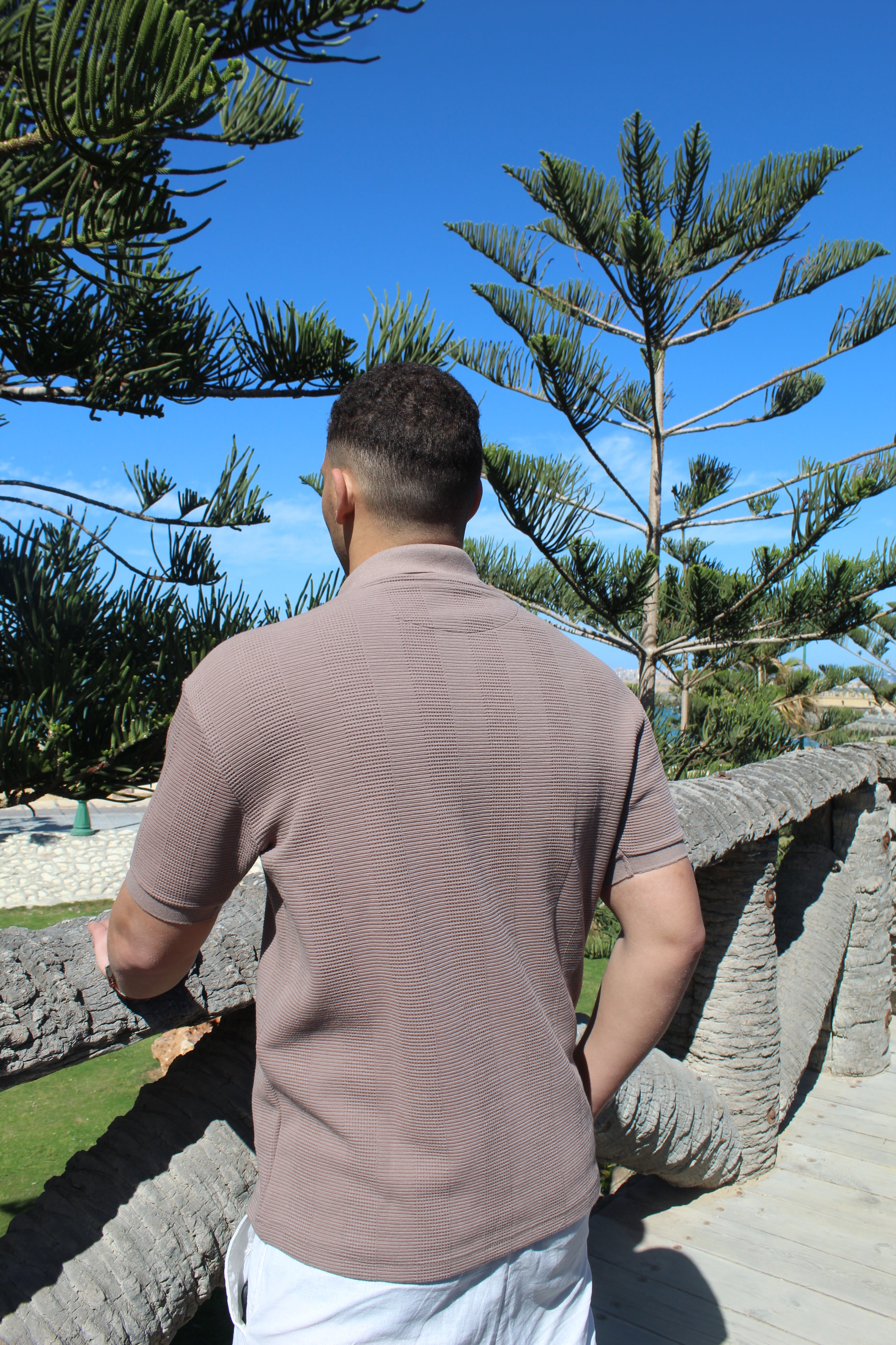 Textured Jacquard Polo T-shirt