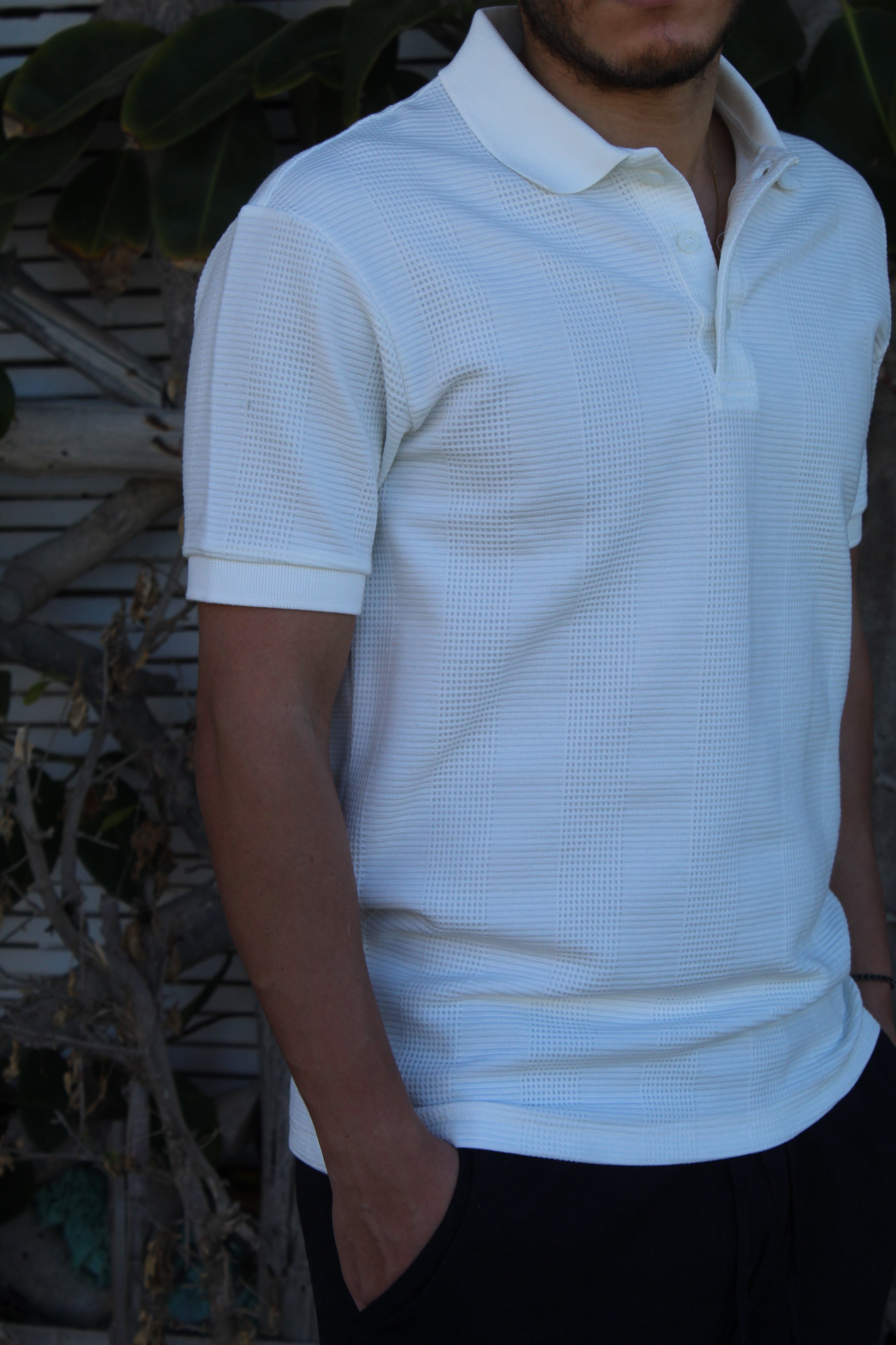 Textured Jacquard Polo T-shirt